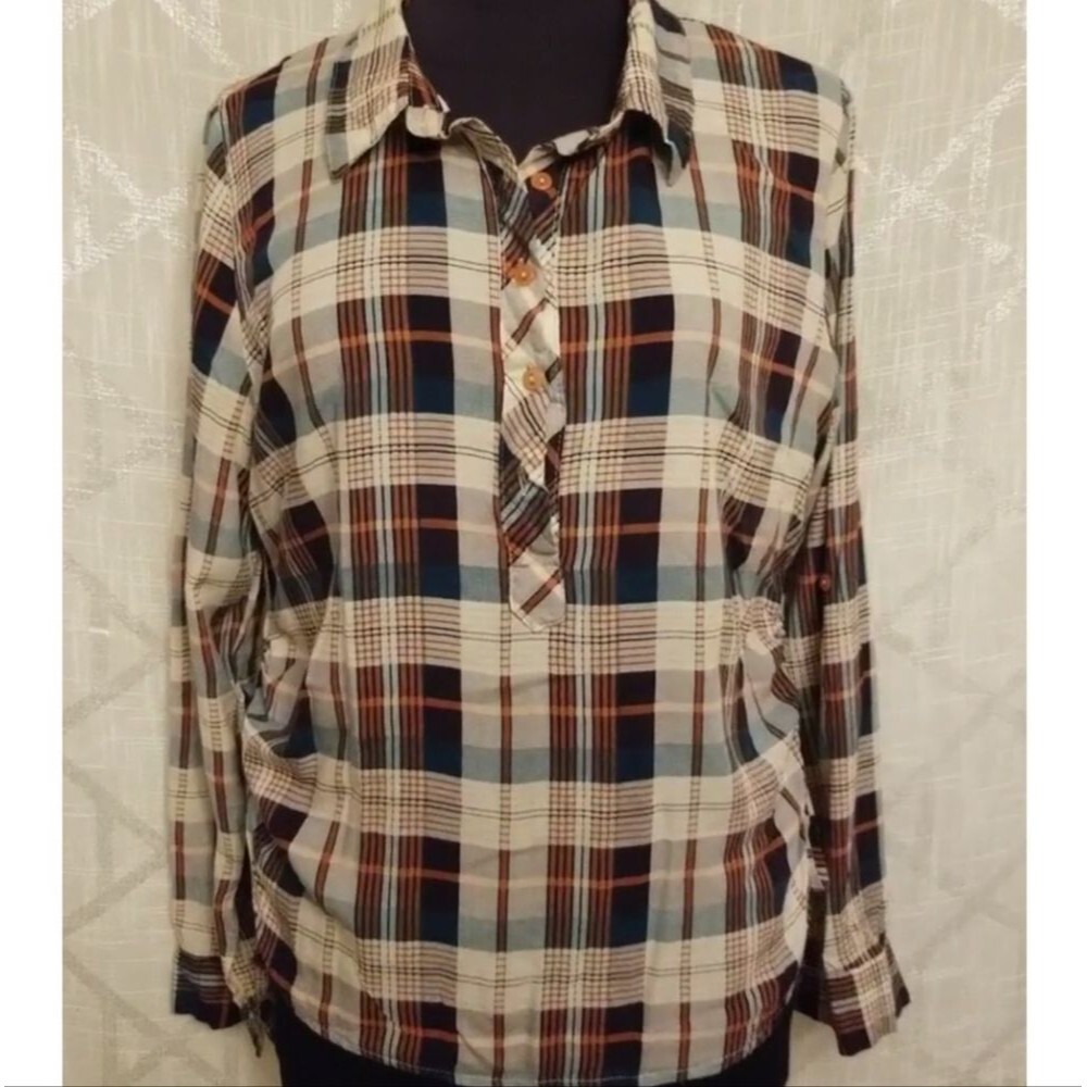 Jonathan Martin Top Shirt Women's XL Plaid 80s 90s Preppy Gorp